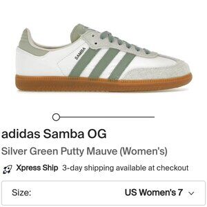 NWT ADIDAS Samba OG (putty green) M5.5/W7